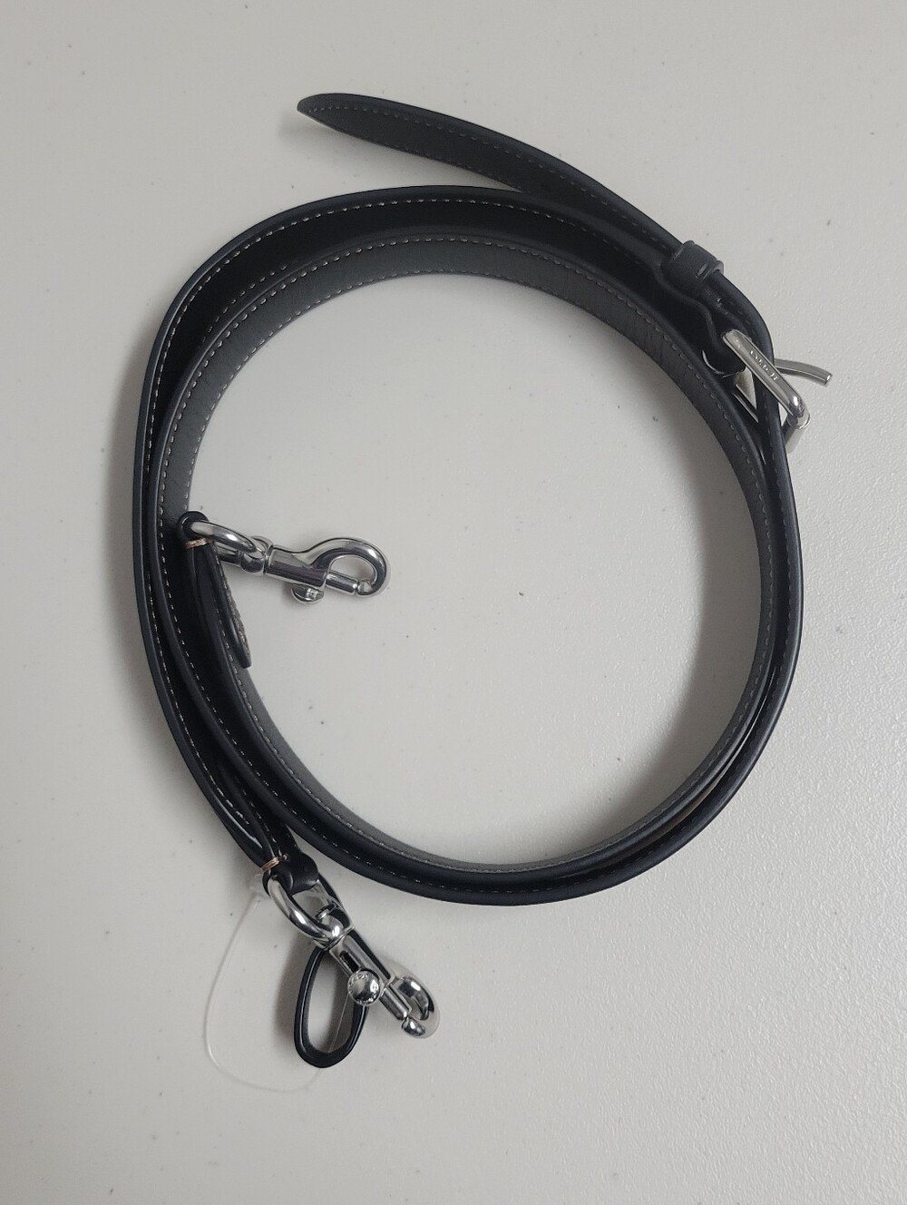 Coach Black Leather Replacemtt Crossbody Strap with Silver Harware.